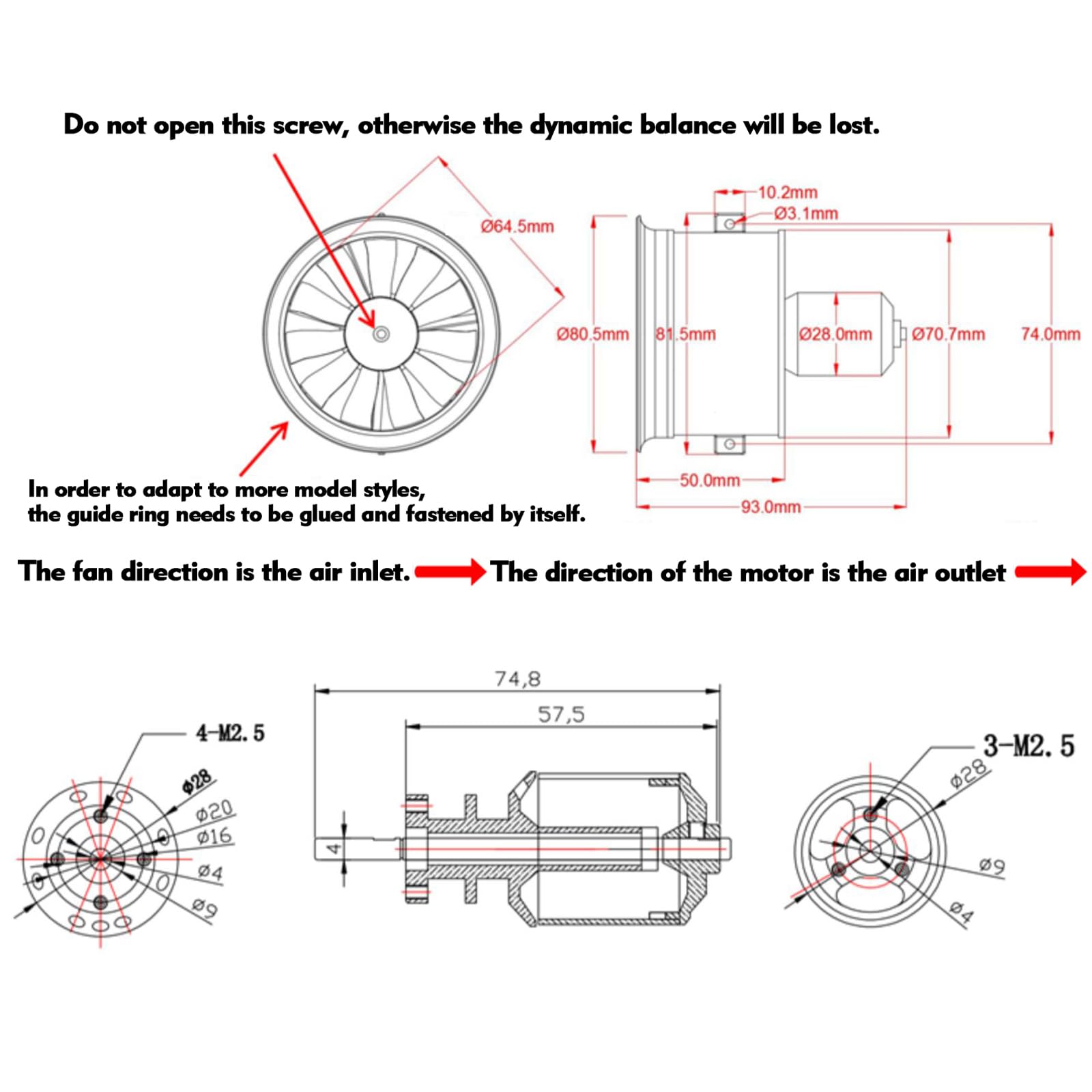ApisQueen 64MM EDF 4S 3500KV Belt 11 Blades Electric Ducted Fan for Aircraft Model Aircraft Jet Enging
