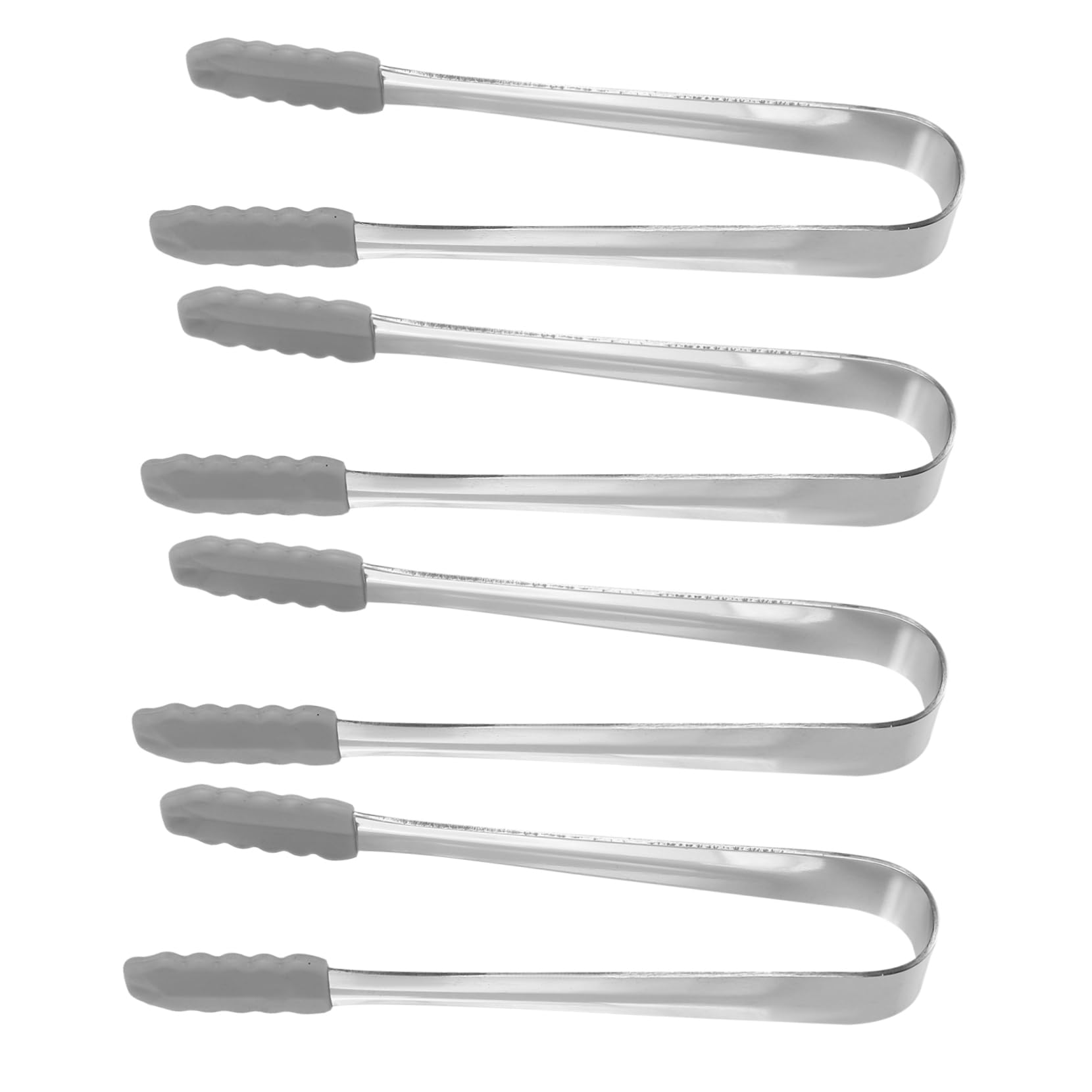 Cabilock 4Pcs Stainless Steel Towel Clips Slip Tongs for Ice Sugar and Appetizers for Restaurants and Bars Silver