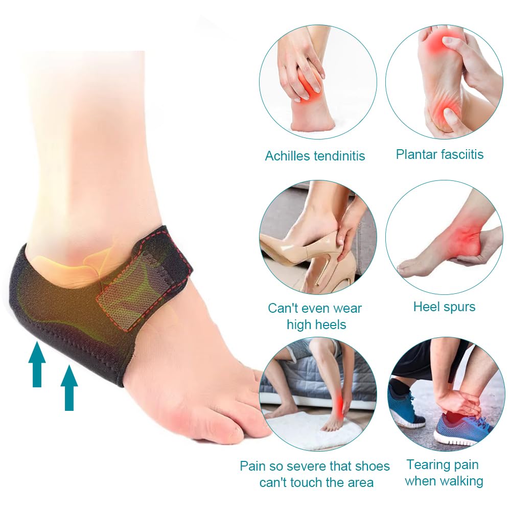 4 Piezas Taloneras Fascitis Plantar, Protectores de Talón de Gel, Protectores de Talón de Silicona, Alivio del Dolor,para Tendinitis de Aquiles,Talones Agrietados,Alivio del Espolón Calcáneo (S 36-40)