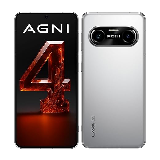Lava Agni 4 5G (8GB RAM, 256GB Storage, Lunar Mist) | Metal Body | MTK Dimensity 8350 Processor (1.4Mn+ Antutu) | 1.5K AMOLED Display | 50MP OIS Camera | LPDDR5X RAM | UFS 4.0 | 4K@ 60fps | Vayu AI