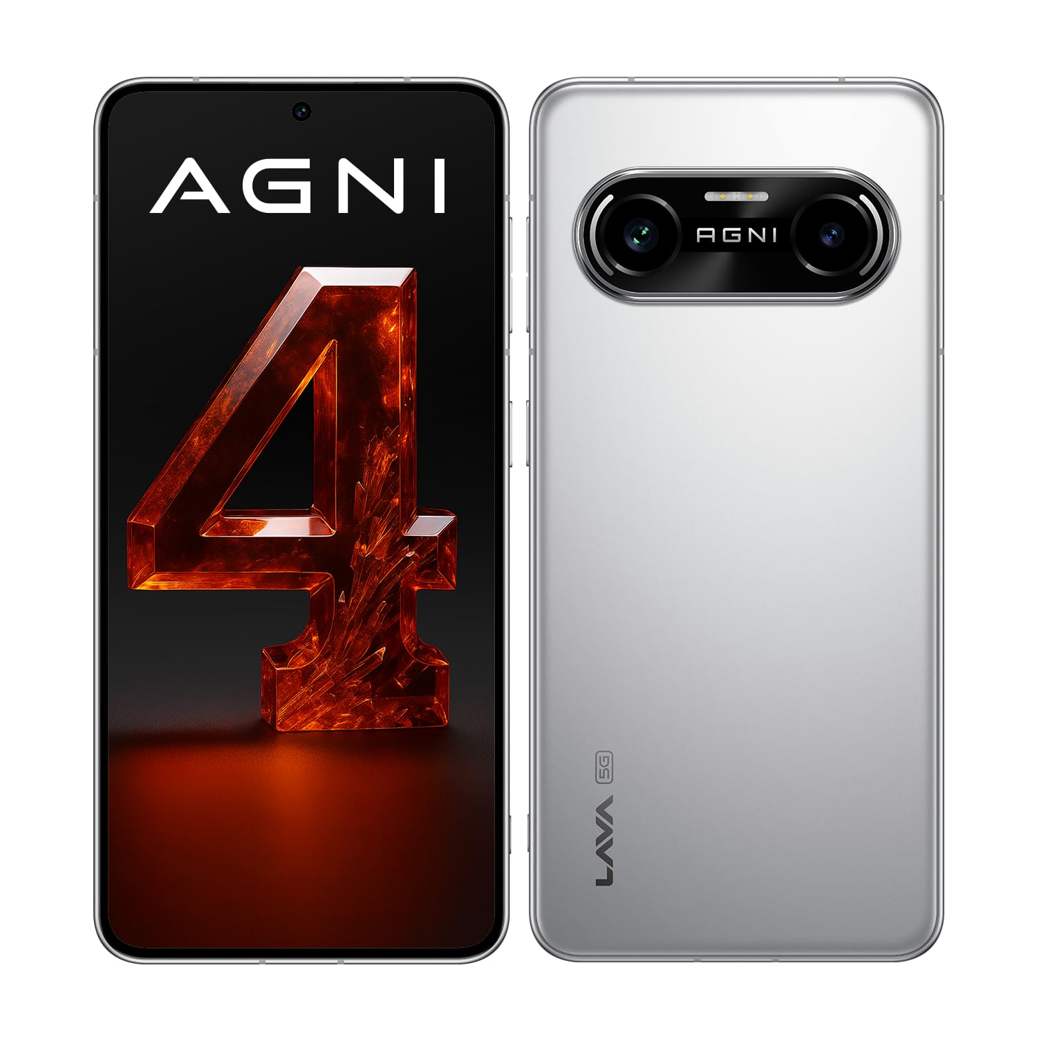 Lava Agni 4 5G (8GB RAM, 256GB Storage, Lunar Mist) | Metal Body | MTK Dimensity 8350 Processor (1.4Mn+ Antutu) | 1.5K AMOLED Display | 50MP OIS Camer...