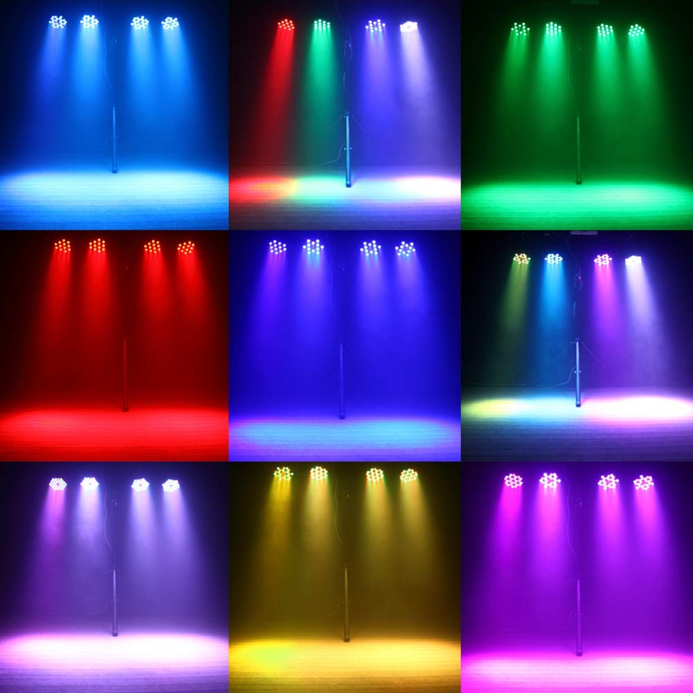 RGB Par LED, UKing 72W Scène de Éclairage 36 LED Lumière de Scène 7 Modes avec Télécommande DMX512 Effet de Lumière Sono pour Disco DJ Soirée Anniversaire Mariage