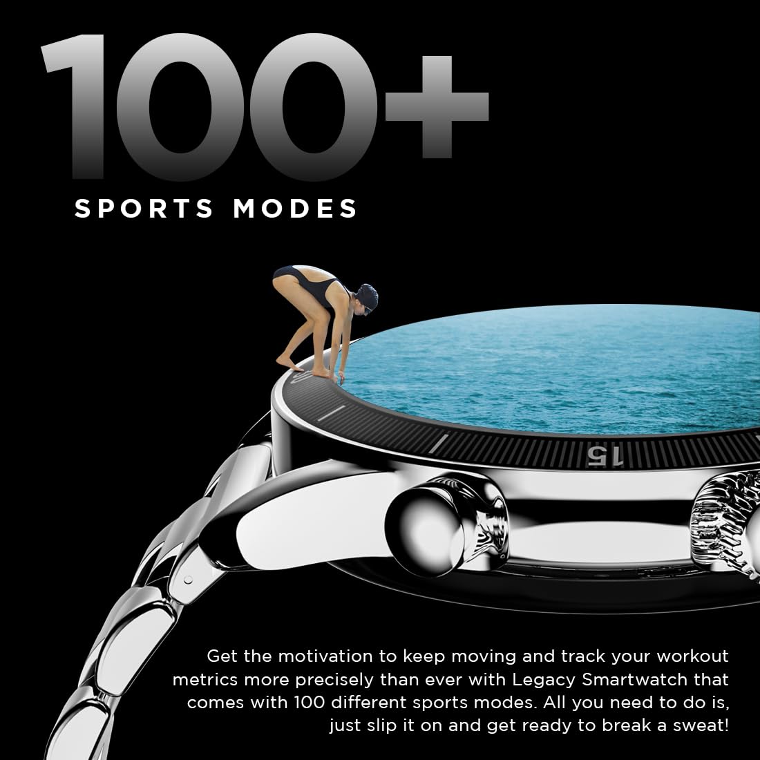 Fire-Boltt Legacy Luxury Round Smart Watch 1.43″ Super AMOLED,Bluetooth Calling,Wireless Charging,Voice Assistant,SpO₂ & Heart Rate Monitor,110+ Sports Modes, Metal Smart Watch for Men & Women - Black — Amazon image 10