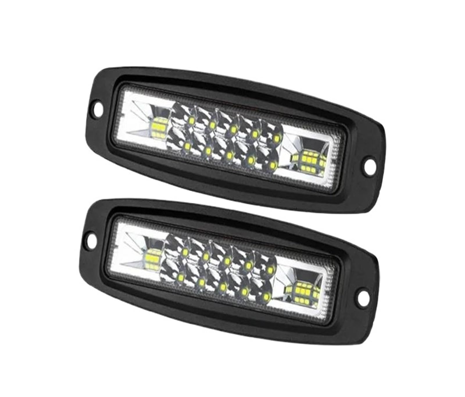 Barra De Luces LED Trabajo 7 Pulgadas Luz Antiniebla Empotrada, Haz Combinado, Luces Trabajo Para Todoterreno, ATV UTV UAZ 12 V Y 24 V(2 pieces White)