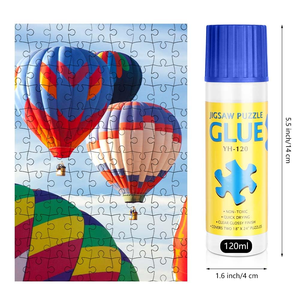 AUAUY 2x120ml Pegamento para Puzzle, Transparente Cola para Puzzle, No TóXico PVA de Secado RáPido Pegamento para Puzzles, Pegar Puzzle Sellador Conservante de Rompecabezas para 3000-6000PCS Puzzle