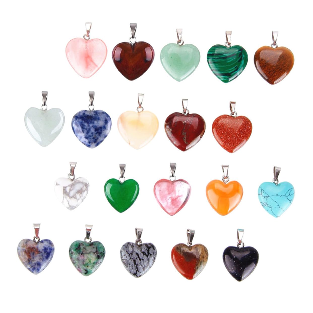 DOITOOL Ciondoli Pietra Naturale Forma Cuore Per Creazione Gioielli Diy Accessori Unici Per Collane E Braccialetti Fai Da Te Stili Casual E Decorativi