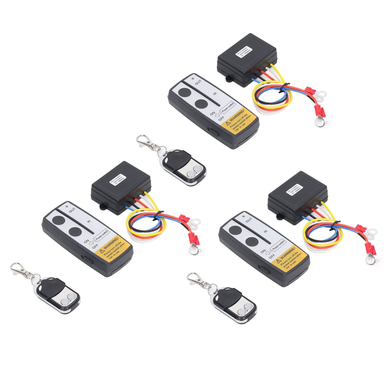 Télécommande Universelle Sans Fil Pour Treuil 3 Récepteurs Et 3 Clés à Distance Ensemble De 3 Pièces Adapté à Divers Systèmes De Télécommande De Treuil électrique