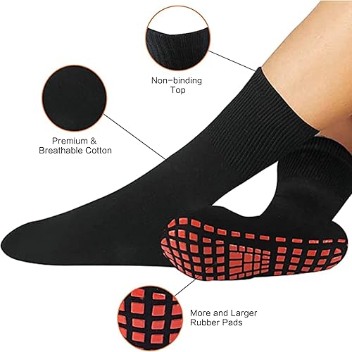 Miniatura 2 de NOVAYARD 5 pares de calcetines antideslizantes para hospital, diabéticos, yoga, pilates, barre hombres y mujeres