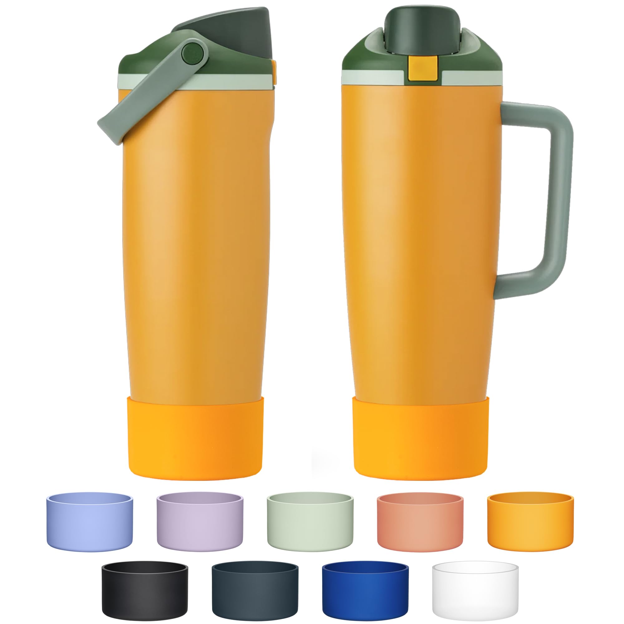 Diumepo Silicone Boot for Owala 30oz & 40oz FreeSip Sway Bottles & TumblersïŒAnti-Slip Protective Sleeve Bottom Bumper Cover for Owala 40 oz Triple Layer Insulated Travel TumblerïŒTangerineïŒ