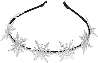 Lurrose Snowflake Headband Glitter Christmas Headband Christmas Hair Accessories Silver