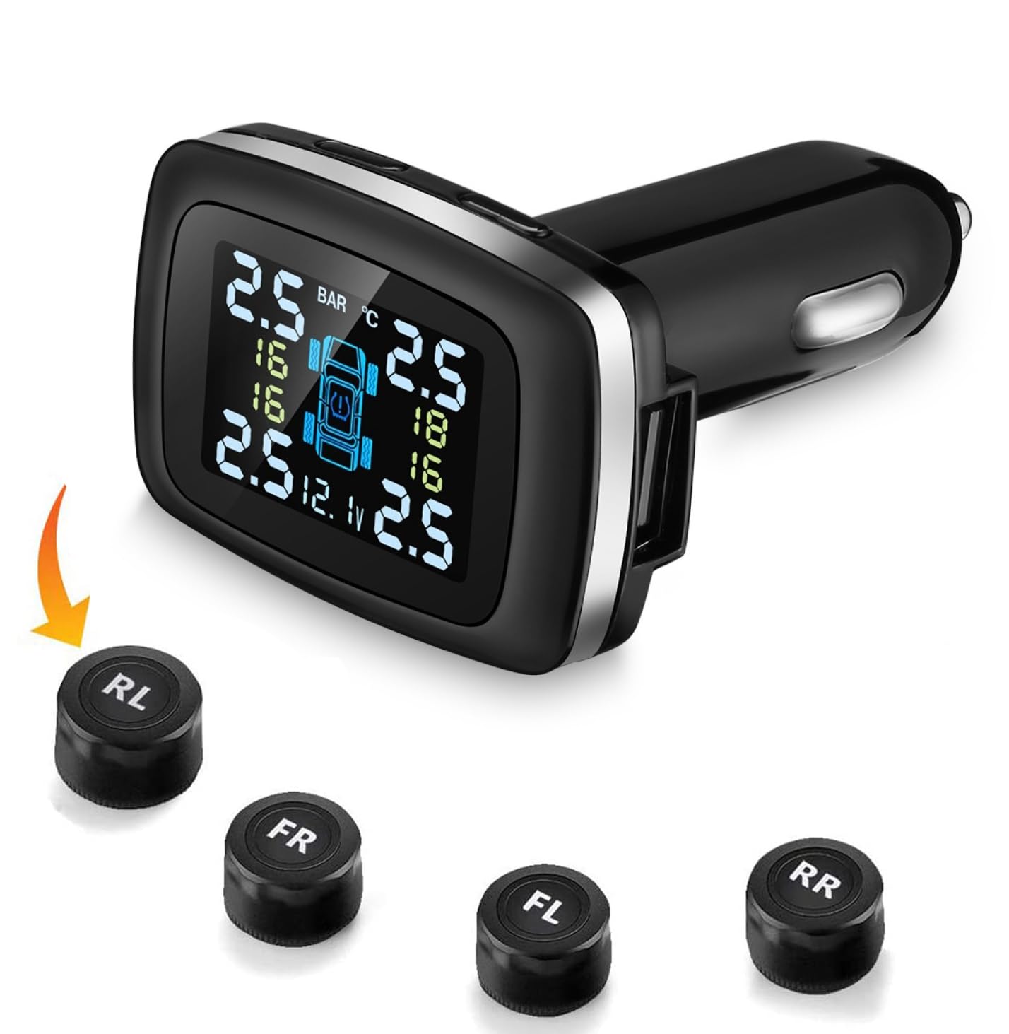 Skyshop® T100 Cigarette Lighter Plug TPMS (Car Tire Pressure Monitoring System) Sensors (T100 External Sensors)-picture-43