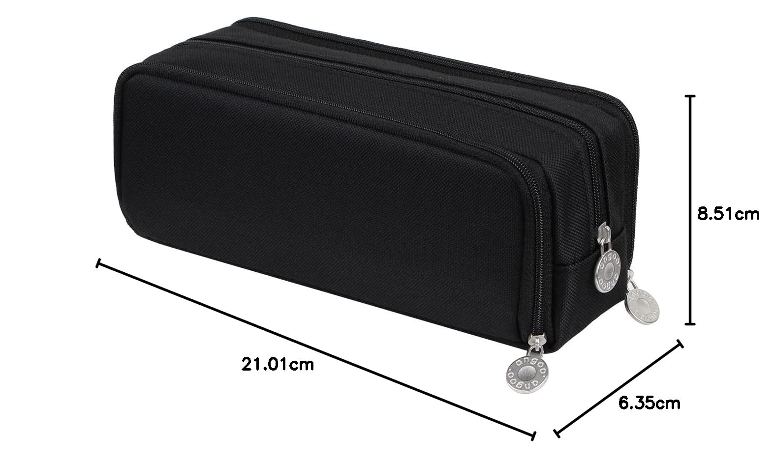 Chelory Großes Federmäppchen mit 3 Fächern für Erwachsene, Schreibtisch-Organizer, Geschenke, Schwarz, Large (4