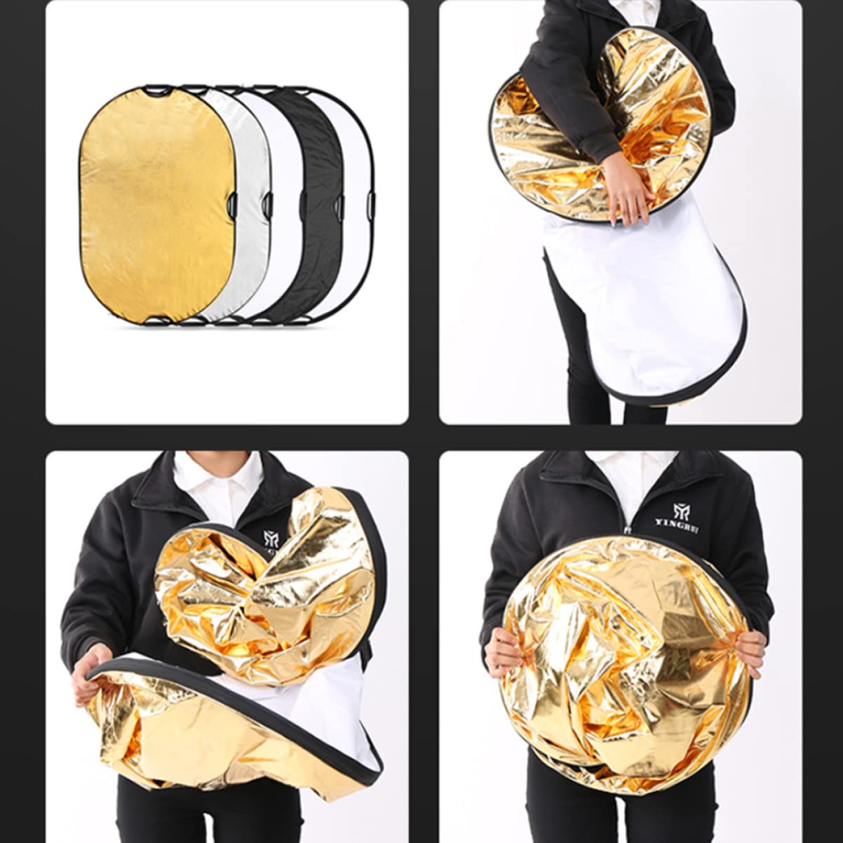 Tofficu 1pc Portable Foldable Camera Lighting Reflector Kit Durable Multi Reflector for Photography Easy to Carry for Go Shooting