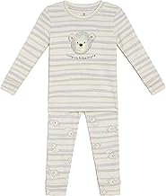 warmies Unisex Pajamas for Toddler Boys & Girls - 100% Cotton Fabric, Long Sleeves Marshmallow Bear Animal Print Pattern