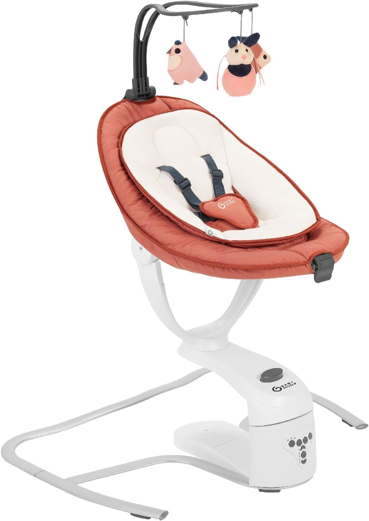 Babymoov - Electric 360° Comfort Swing Swoon Motion | Cradling Baby Seat with-Toys, Baby Chair for Sitting Up | High Baby Bouncer Chair | Baby Napper - Rocker Portable Sleep Solution | Terracotta