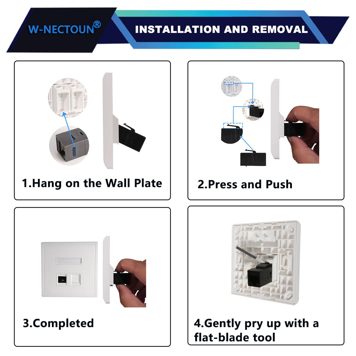 CAT6 RJ45 Keystone Couplers 25-Pack,Cat 6 Keystone Jacks,Ethernet Keystone Jacks Female to Female,UTP RJ45 couplers or Patch Panel, Wall Plate,Black