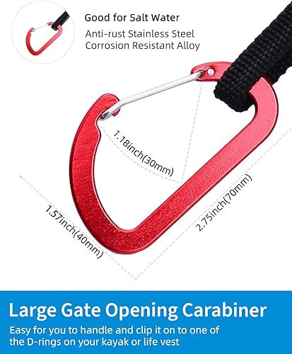Miniatura 6 de OCEANBROAD Correa elástica para remo de kayak, cuerda para SUP, kayak, canoa, caña de pescar, de 4 a 7 pies