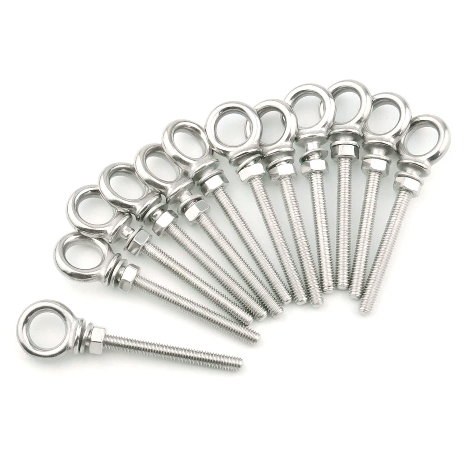 316 Bullone in acciaio inossidabile, viti a vite a vite con rondella e dadi (M6, 10PCS)