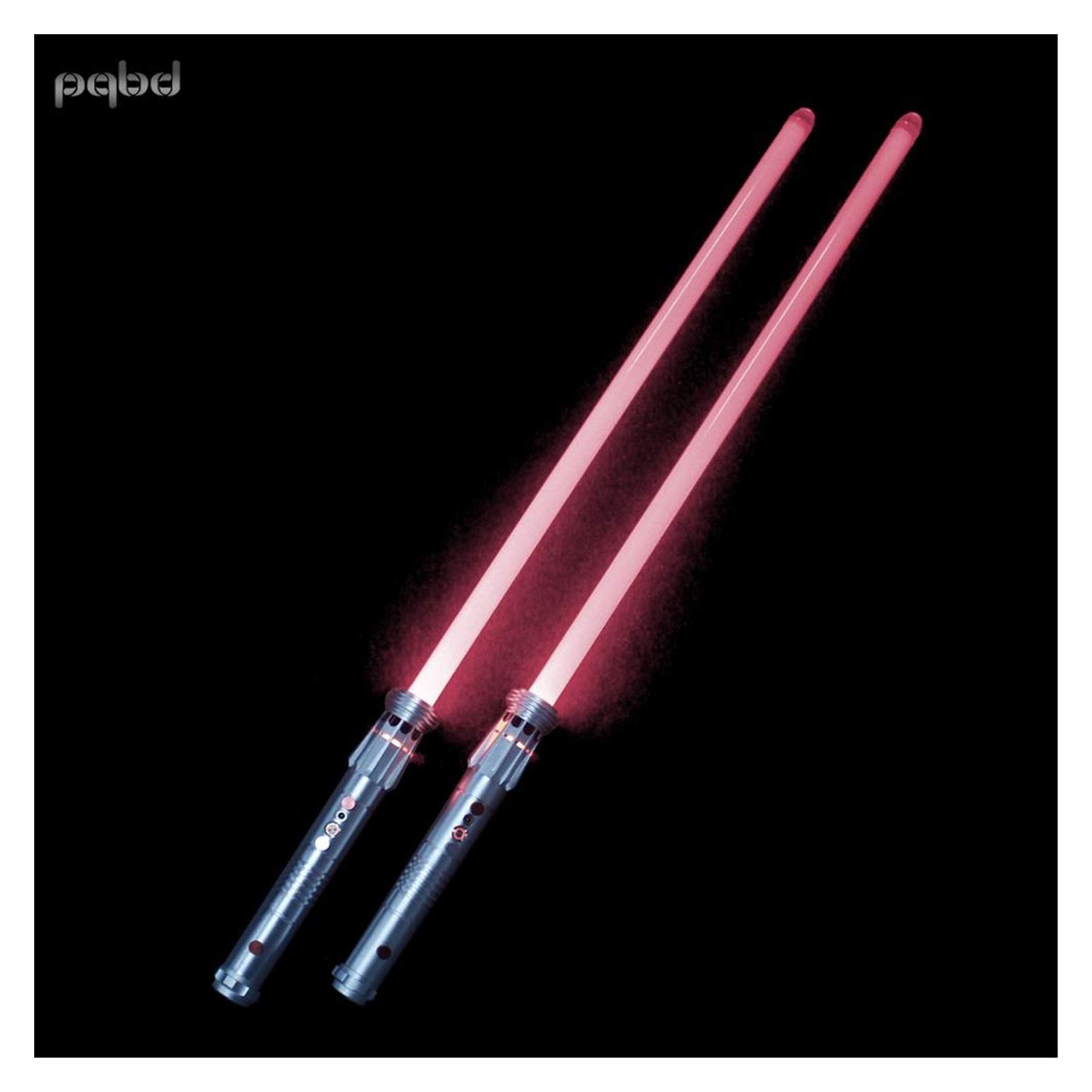 JINSUO 100% New RGB L.E.D Lightsaber, Force FX Heavy Dueling, Rechargeable Lightsaber, Loud Sound High Light with FOC, Metal Hilt, Blaster,Christmas gifts,Children's gifts (Color : Silver Hilt pink)