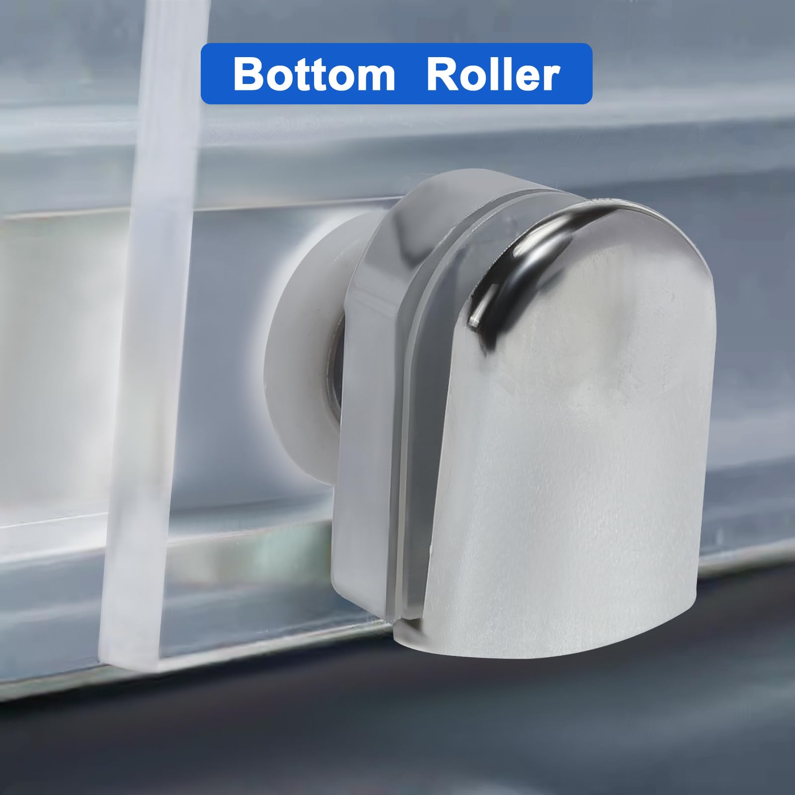 Rouleaux De Porte De Douche Uxcell - Diamètre 25mm - Argent - Lot De 4 (2 Haut + 2 Bas)