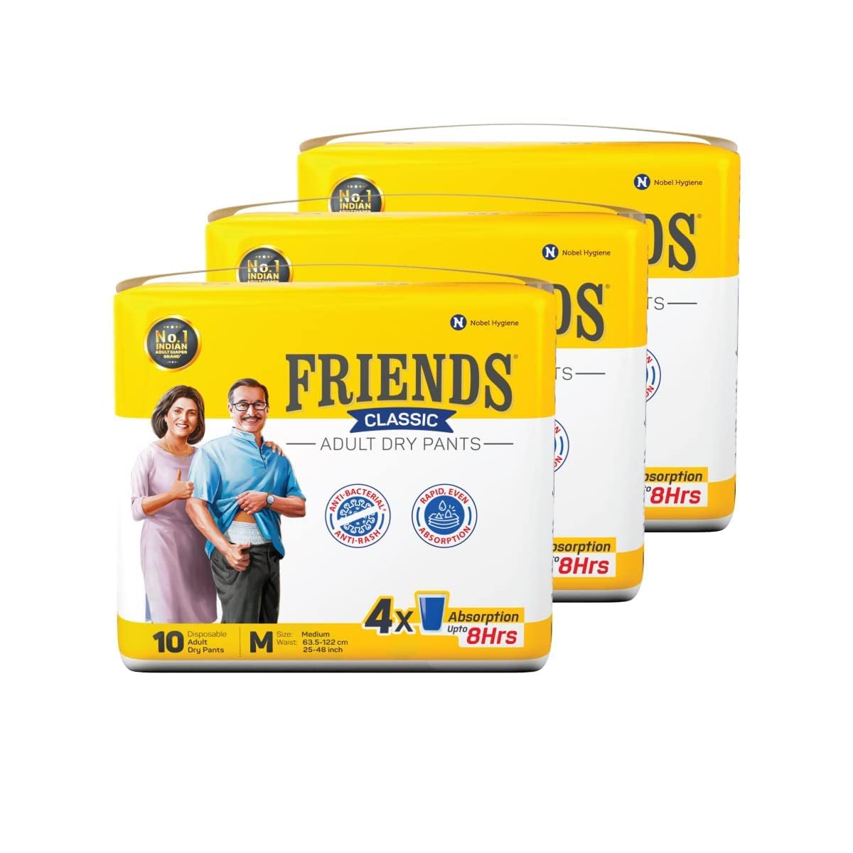 Friends Classic Unisex Adult Diapers Pants Style-80 Count (Medium) With Odour Lock And Anti-Bacterial Absorbent Core- Waist Size 25-48 Inch ; 63.5-122Cm Sold By Bmpharma (B0CQFVMYJ6) Amazon Price History, Amazon Price Tracker