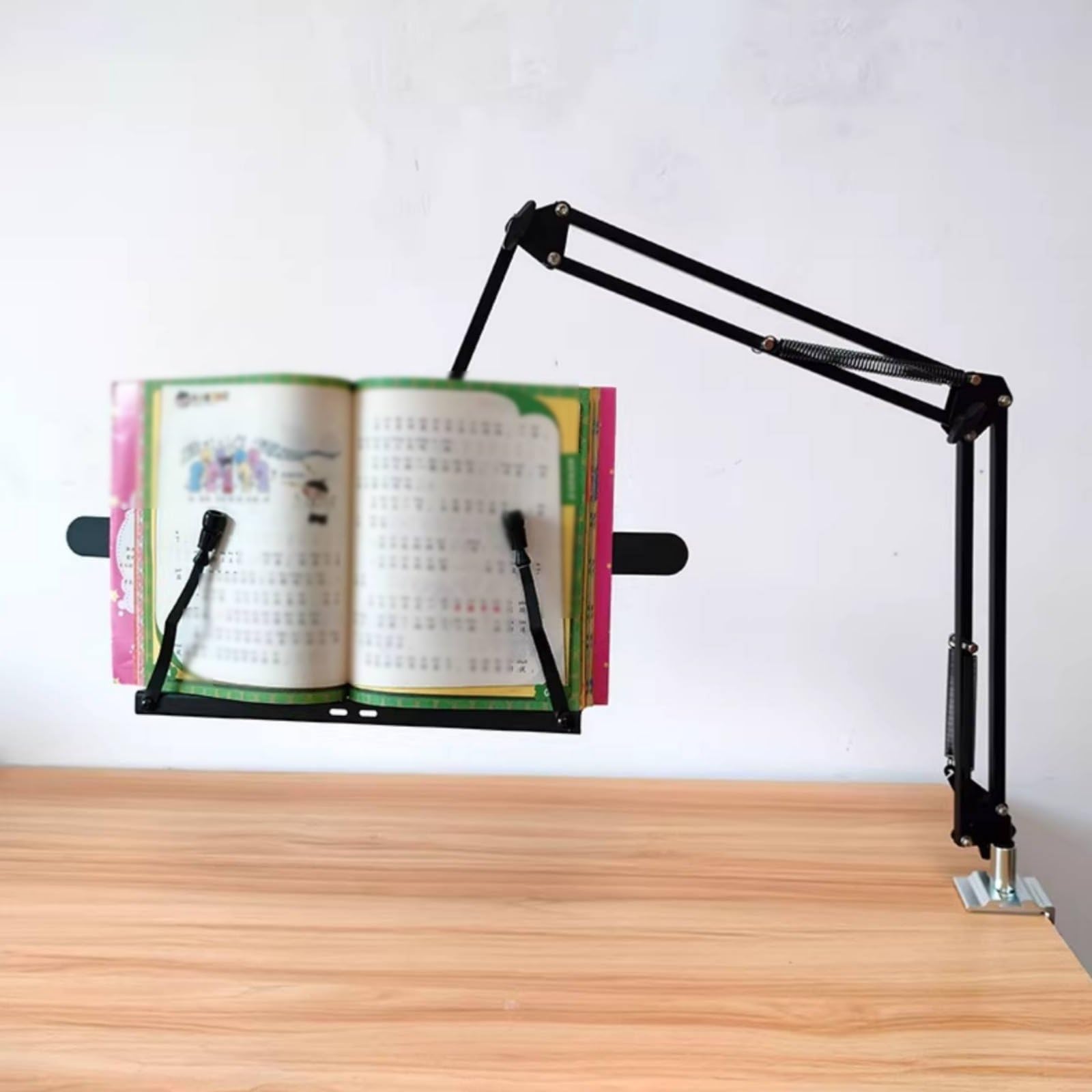Leseständer Aluminium Faltbarer Bücherhalter Buchstütze Metall Mehrfachwinkel Verstellbar für Lesen Schreibtisch Büroarbeit Nachttisch Freizeit, Schwarz