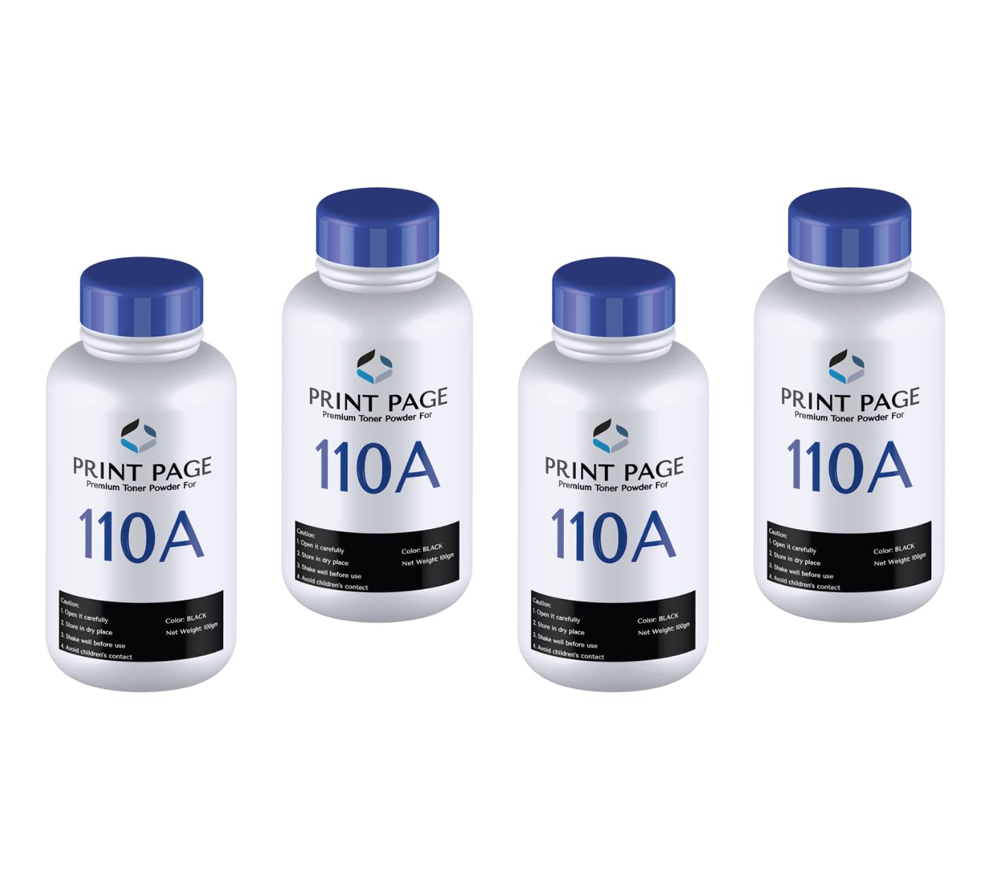Print Page Toner Powder Compatible for 110A Cartridge for LJ Printers 108a, 108w, MFP 131, 131a, 133pn, 135a, 135w, 135fnw, 136a, 136nw, 136w, 137fnw, 138, 138p, 138pn, 138fnw -80 gm (Pack of 4)