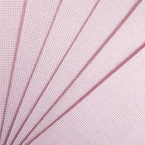 Image of KCS 4 /6 pc of 12 inch x 18 inch 30cmx45cm 16CT Counted Cotton Aida Cloth Cross Stitch Fabric (Pink, 6 pc)