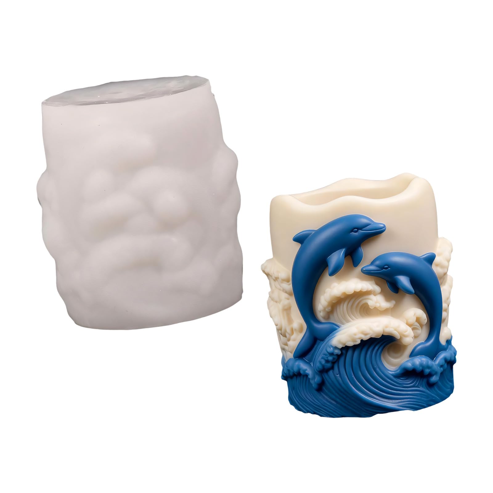 Zeiwohndc Mold Silicone Marine Theme Pillar Form for Decorative Home Projects, Easy Release Craft Molding, and Display Creations Marine Mold Silicone Pillar Craft Home Decor Use
