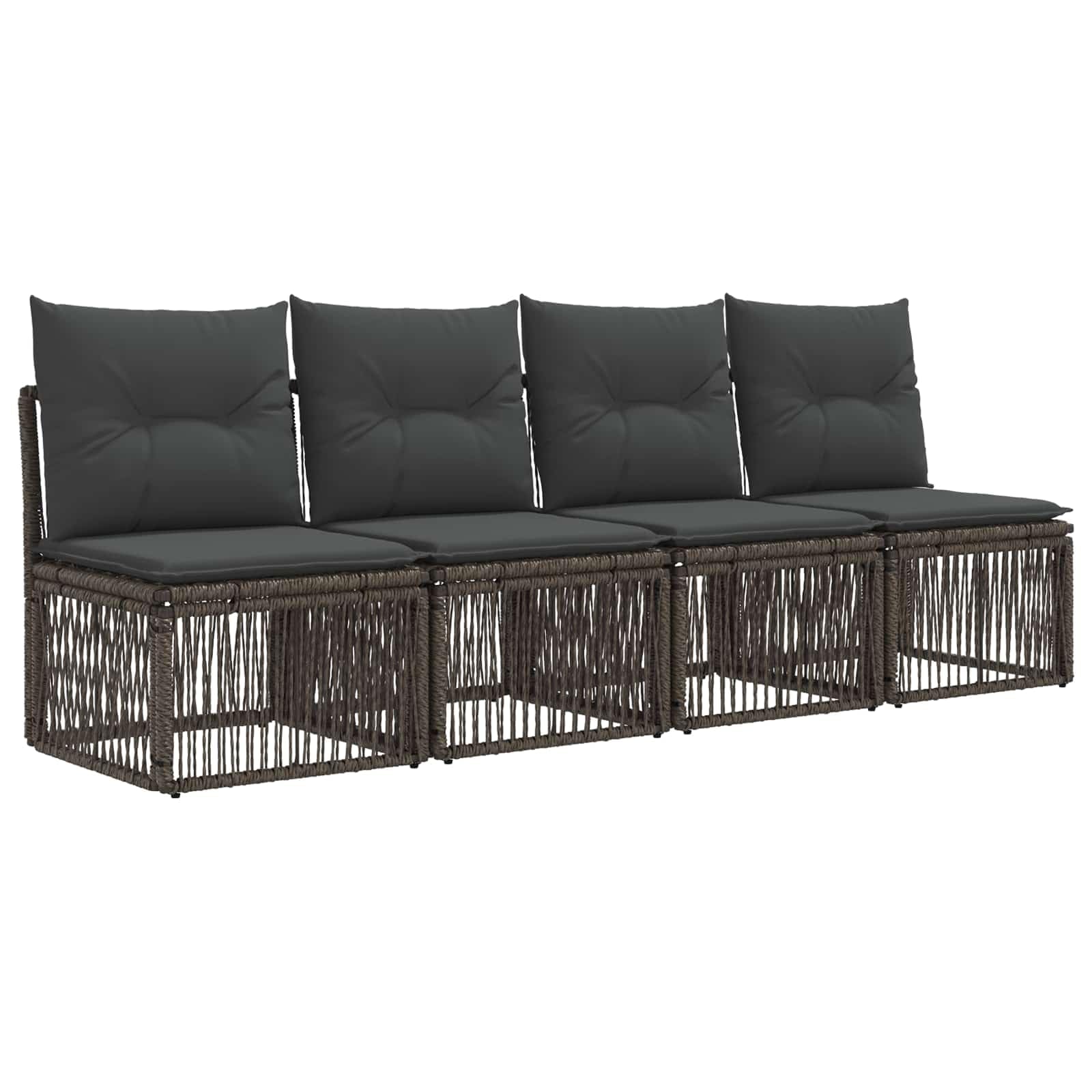 Set di divani da giardino, 13 pezzi, in polyrattan, colore grigio | Divano angolare modulare per terrazza e giardino con comodi cuscini per un massimo di 12 persone.