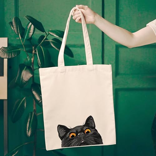 Miniatura 10 de WIRESTER Bolsa de lona para mujeres y niñas, bolsa de playa, bolsa de compras de comestibles, bolsa de hombro, bolsa de viaje