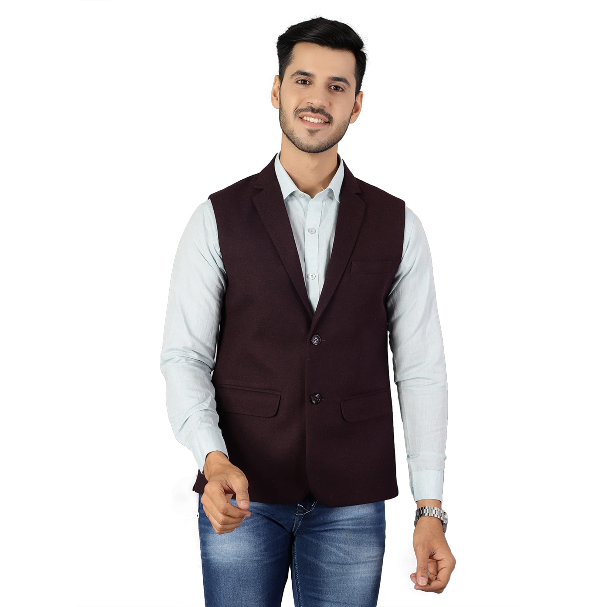 wintage Men's Tweed Wool Modi Nehru Jacket-picture-42