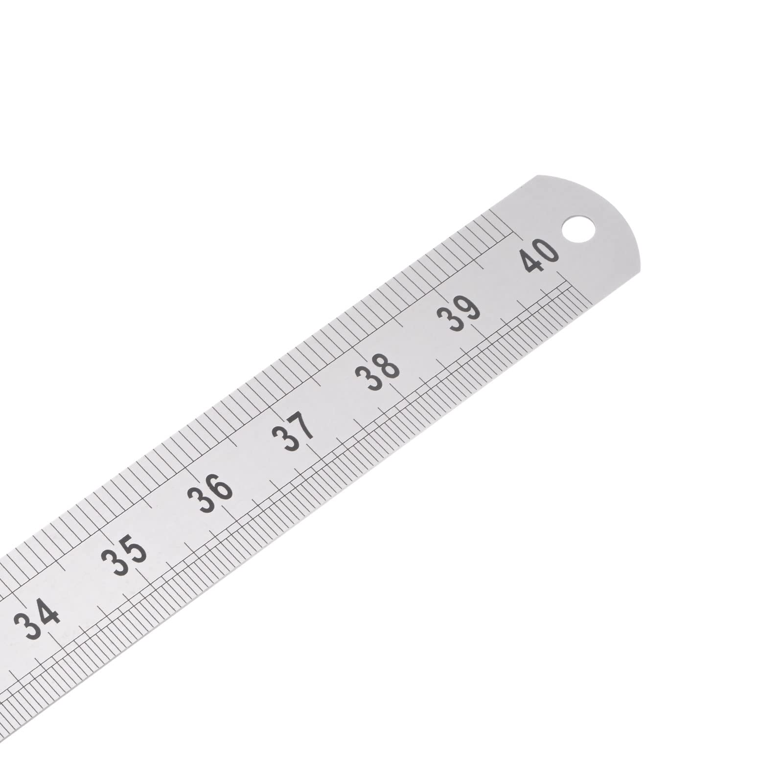 sourcing map Règle en acier inoxydable de 100 cm, règle en métal de 3,8 cm de large, en pouces et métrique, outil de mesure à bord droit
