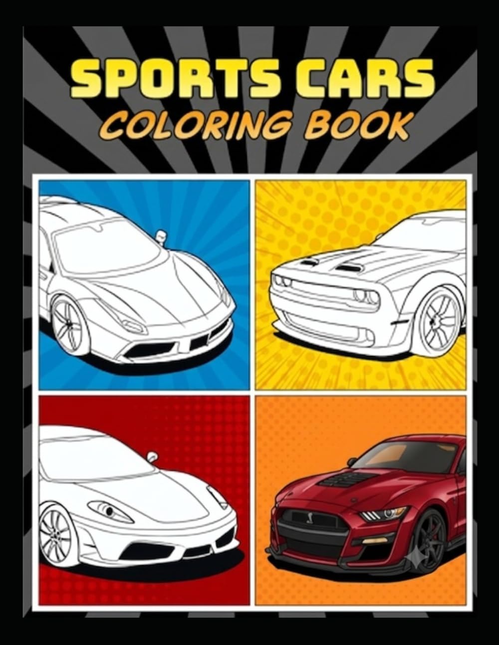 Supercar Coloring Book: Exotic Sports Cars for Kids and Adults: Luxury Supercars: Coloring Book for Speed Lovers (Portuguese Edition)