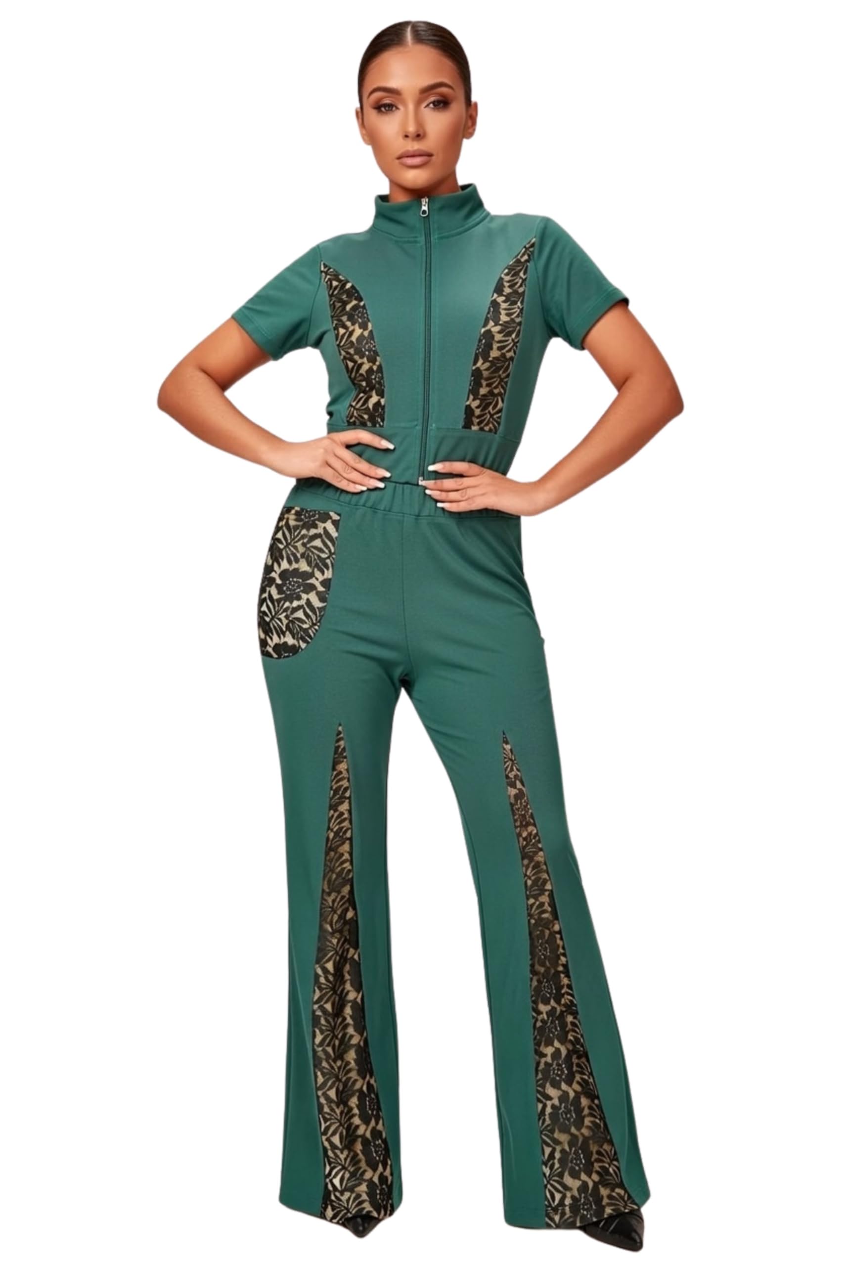 Selecting Fashion Women's Color Block Co-ord Set Zip-Up Jacket and Jogger Pants, Athletic Sportswear Loungewear Set for Workout, Running, Casual Wear-image-36