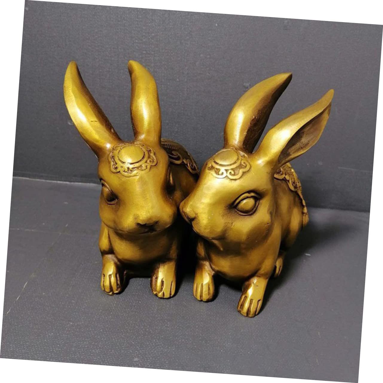 ULTECHNOVO Statue de Lapin en Cuivre Décoration Intérieure Détaillée Maison Bureau
