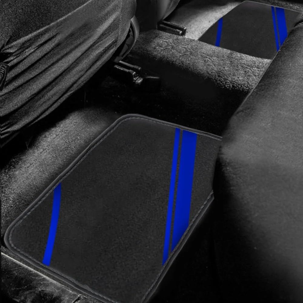 Generico Set tappetini Auto Tappetini per Auto Tappeto Universale Set Completo Accessori Tapis De sol Voiture Alfombrillas para Autos Rilievi del Piede dell'automobile Tappeto tappetti Auto(Blue 2)