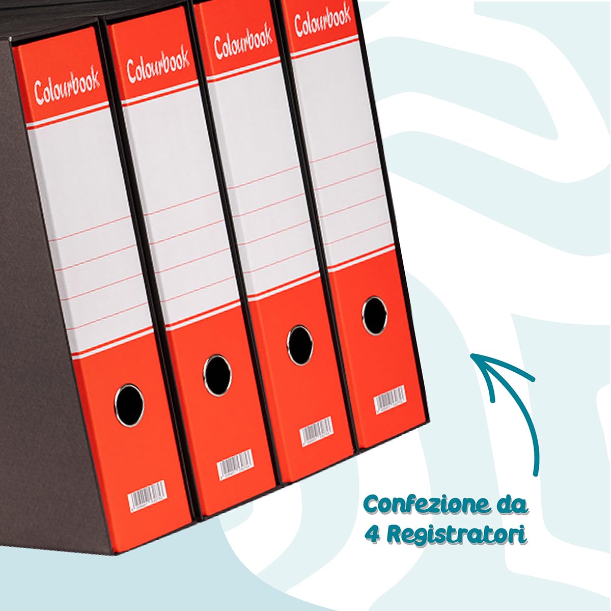 Colourbook Set 10 Registratori Rossi a Leva In Formato Protocollo Per Archiviazione Professionale Ufficio E Studio, Dorso 8 cm Con Custodia, Meccanismo Leva Metallo Resistente, Alta Capacita