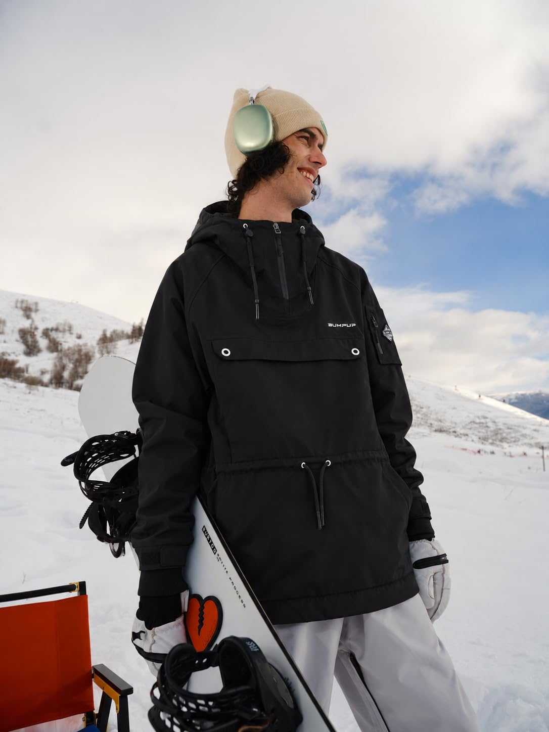 Blizzard Utility Anorak Ski Jacket for Men & Women, Waterproof Insulated Pullover Snowboard Jacket with Hood