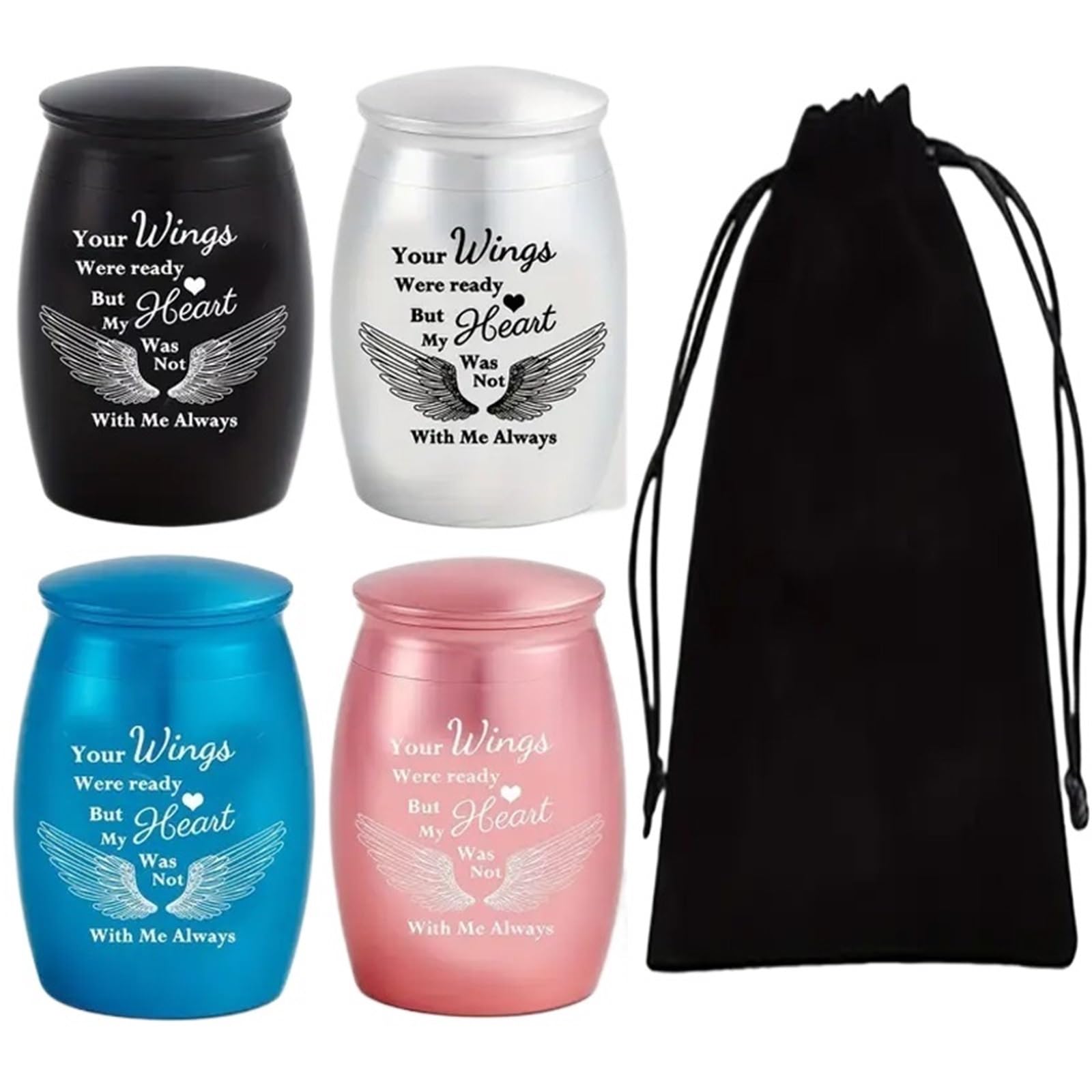 LOAFTWICRE Pet Urn Set Of 4 Cremation Mini Urns 1.57 Inch Small Keepsake For Pet Ashes Memorial Holder