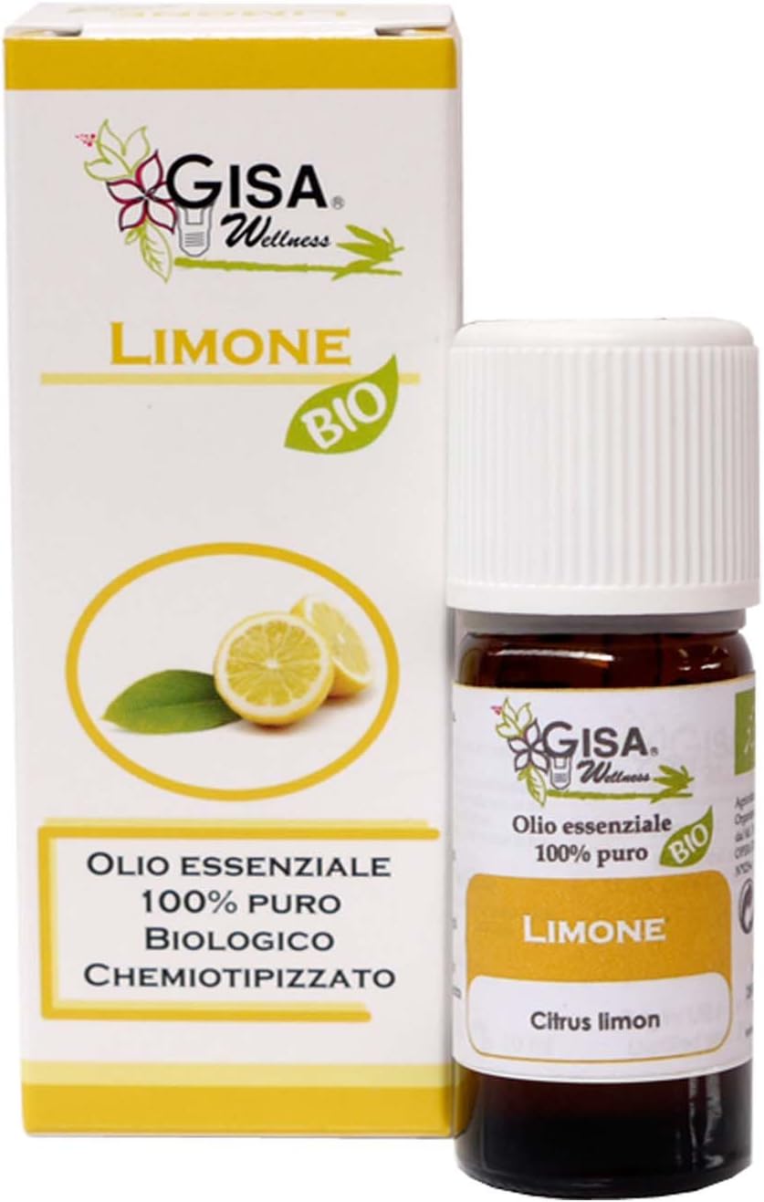 LEMON, Organic Essential Oil, 100% Pure and Natural, [10ml], Food Grade, for Aromatherapy, Massages, Relaxation, Personal Care, Natural Antibacterial, Energizing