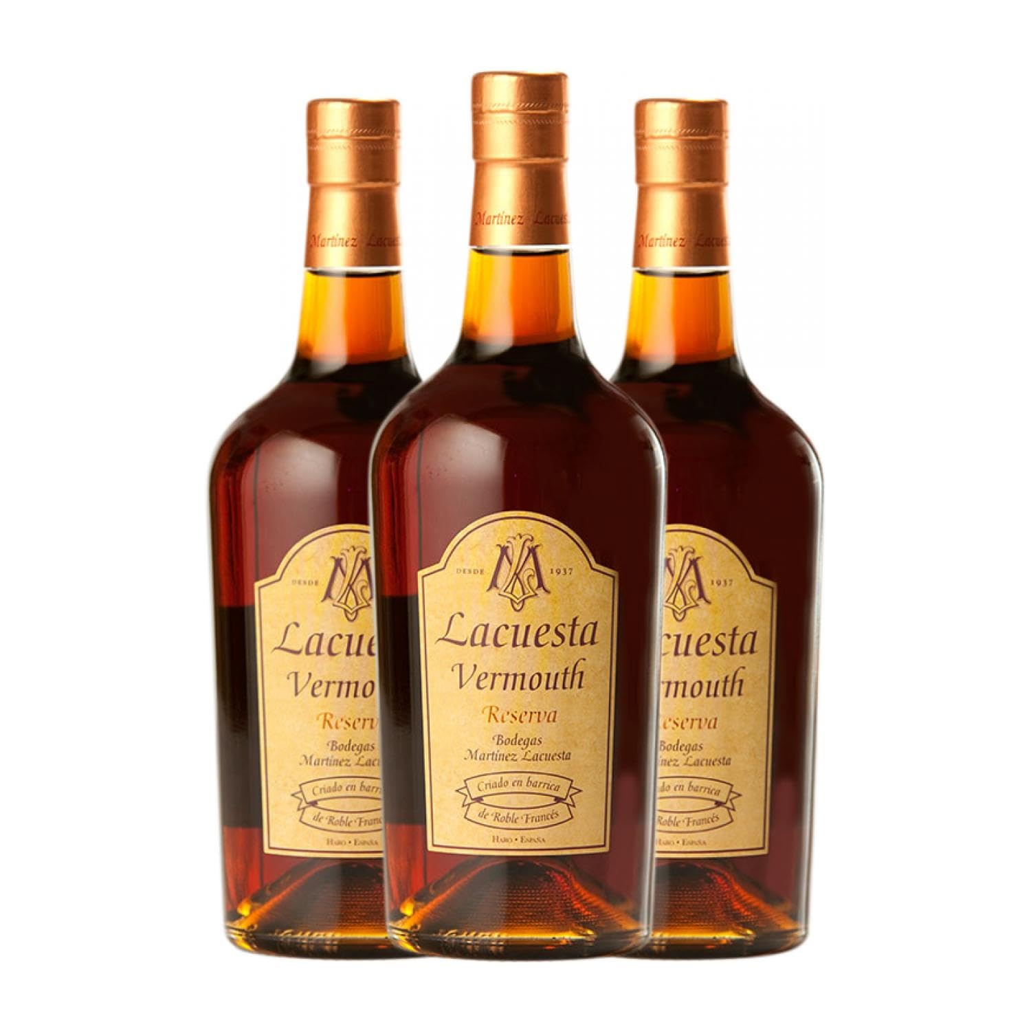 Wermut Martínez Lacuesta Rojo Reserve 75 cl (Schachtel mit 3 Flaschen von 75 cl)