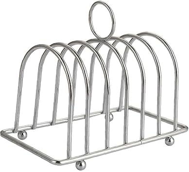 Toast Bread Rack Stainless Steel 6 Slice Slot Bread Holder Non-Stick Loaf Stand Restaurant Kitchen Accessories