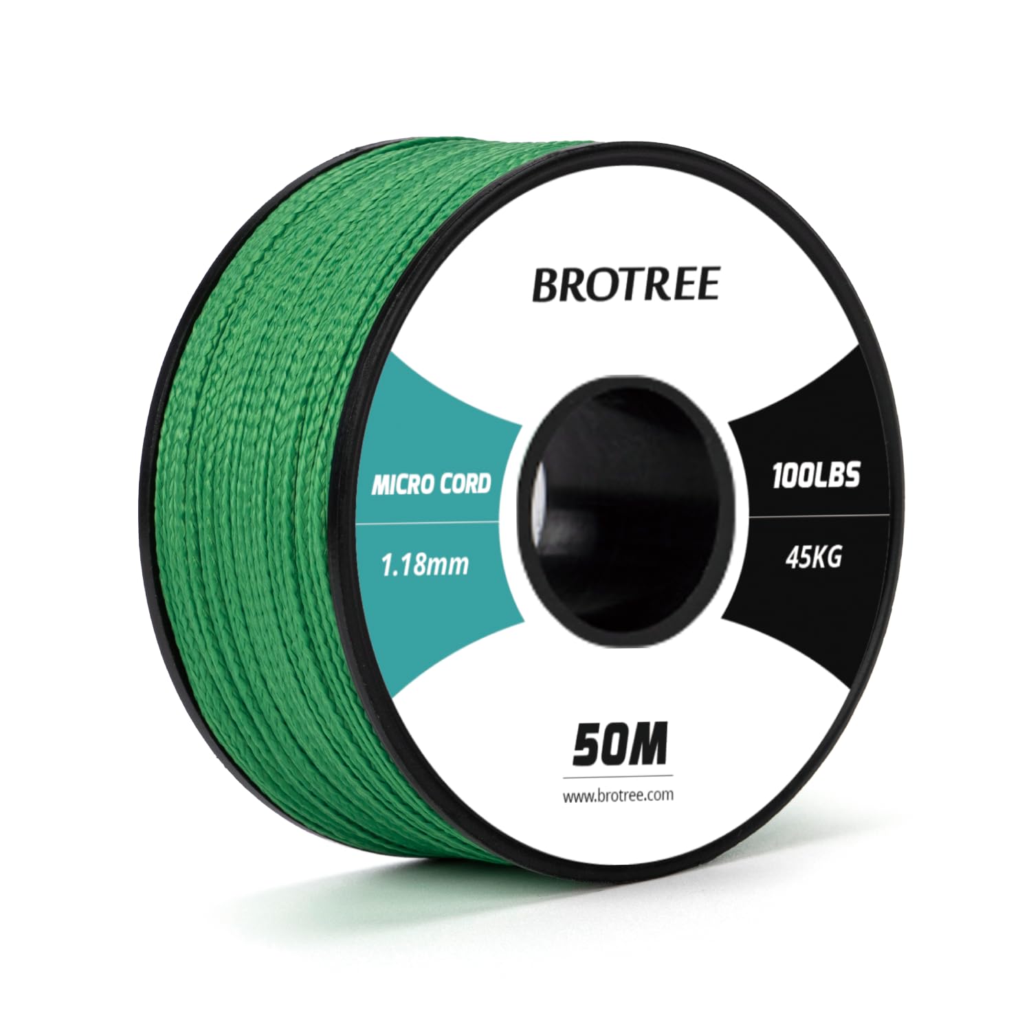 Brotree Micro Cord 1.18mm Paracord 50M Thin Braided Rope for Bracelet, Crafting and DIY - 45kg Breaking Load (Jade Green)
