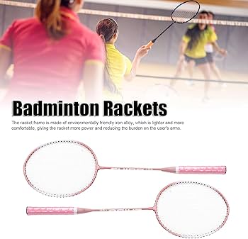 National RK-SA11 カセットプレーヤー ピンク　JUMP WOHPNLE Badminton Racket Set, Pink, 2 Pack with Storage Bag