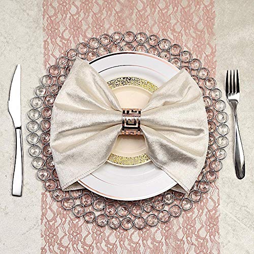 Platos cargadores redondos 14 pulg. set de 4 plata miniatura 6