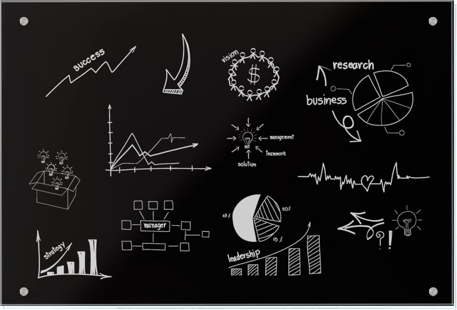 Buy Asyusyu Dry Erase Black Board Set, 48 X 36, Frameless