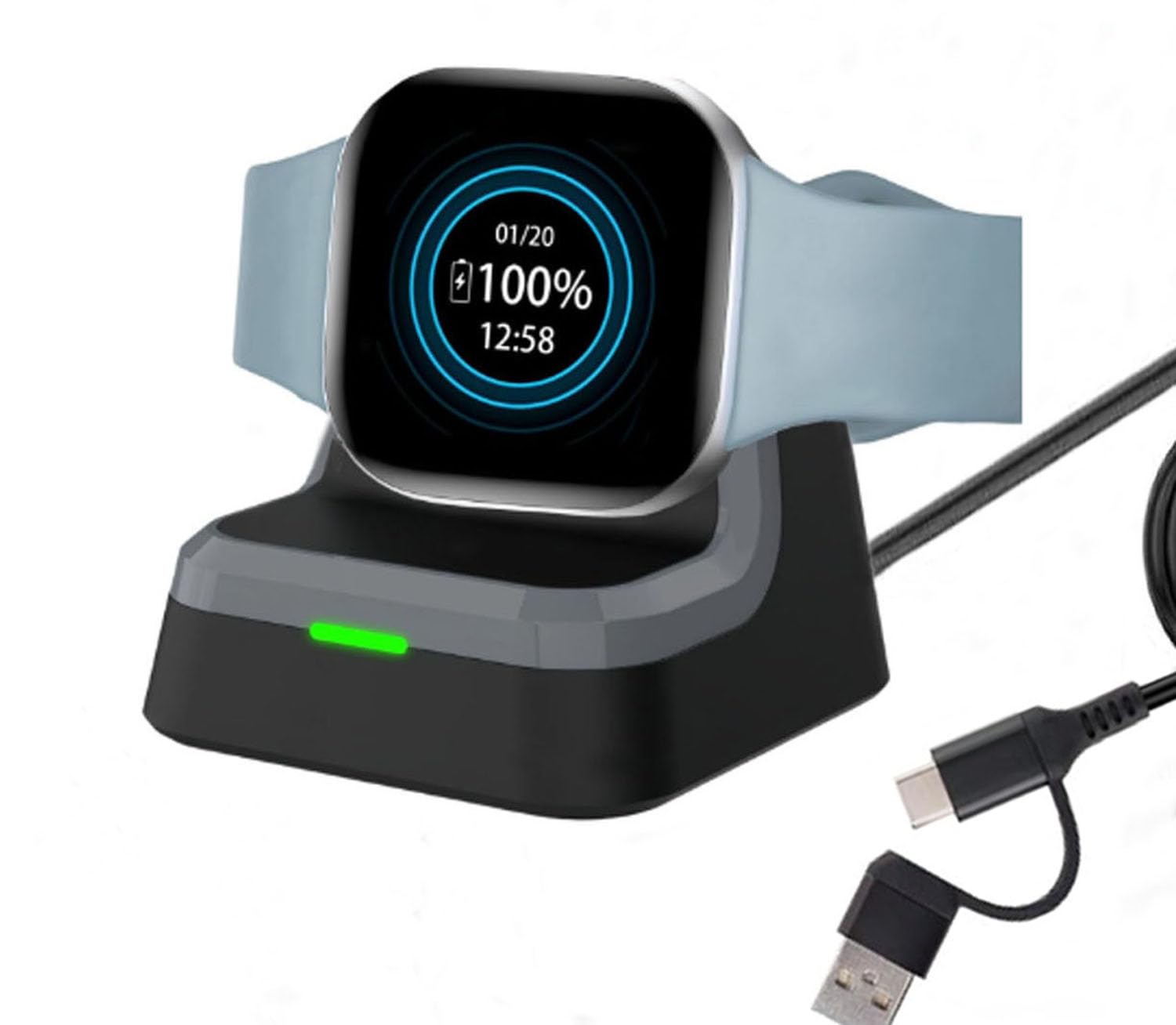Amazon.co.jp: Fitbit用アップグレード充電ドック、2イン1充電ケーブル 