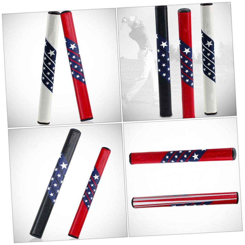Sosoport 3piezas Empuñadura De Golf Diseño De Día Independencia Americana Accesorio Duradero y Cómodo Para Entrenamiento y Celebraciones Rojo