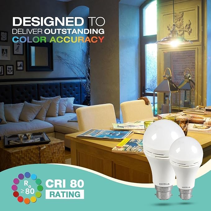 Image of HAVELLS 8.5w LED Emergency Bulb | Shatter Resistant |Cool Day White (6500K) | B22 LED Bulb Base | Inverter Bulb for home,4 Hours battery back up| Li-ion Battery | Over charging Protection (PACK OF 4)